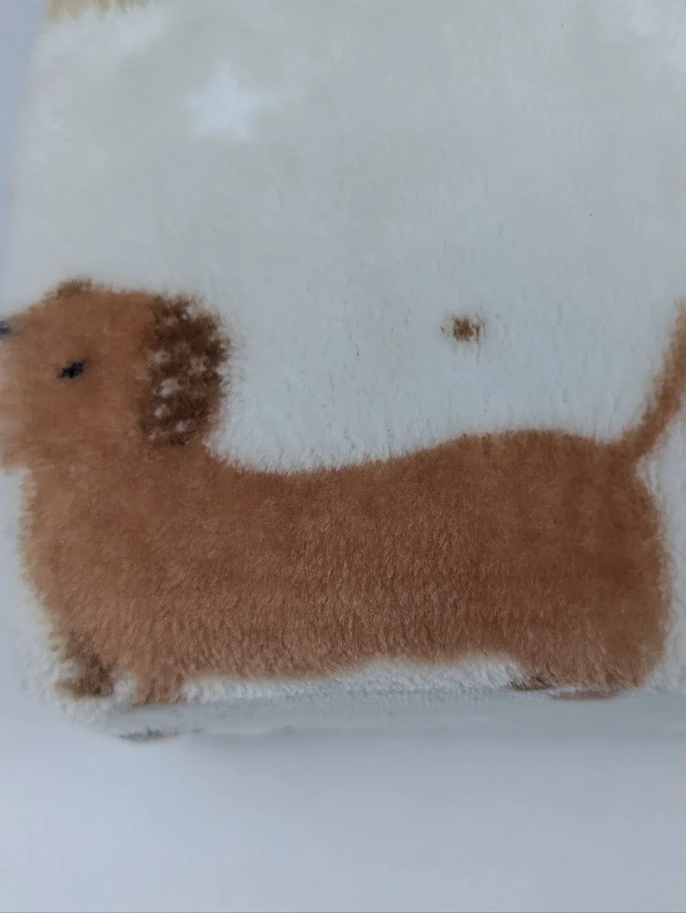 Dachshund Doxie Print Plush Pet Throw Oatmeal Browns Black White 50